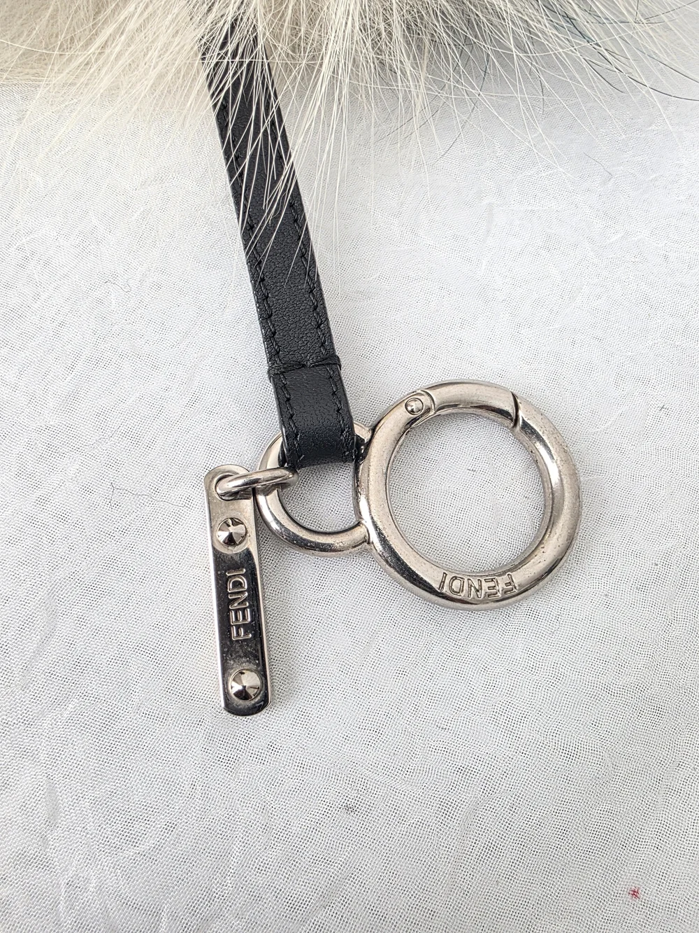 Auth Fendi Fur Monster Pom Bag/Key Charm
